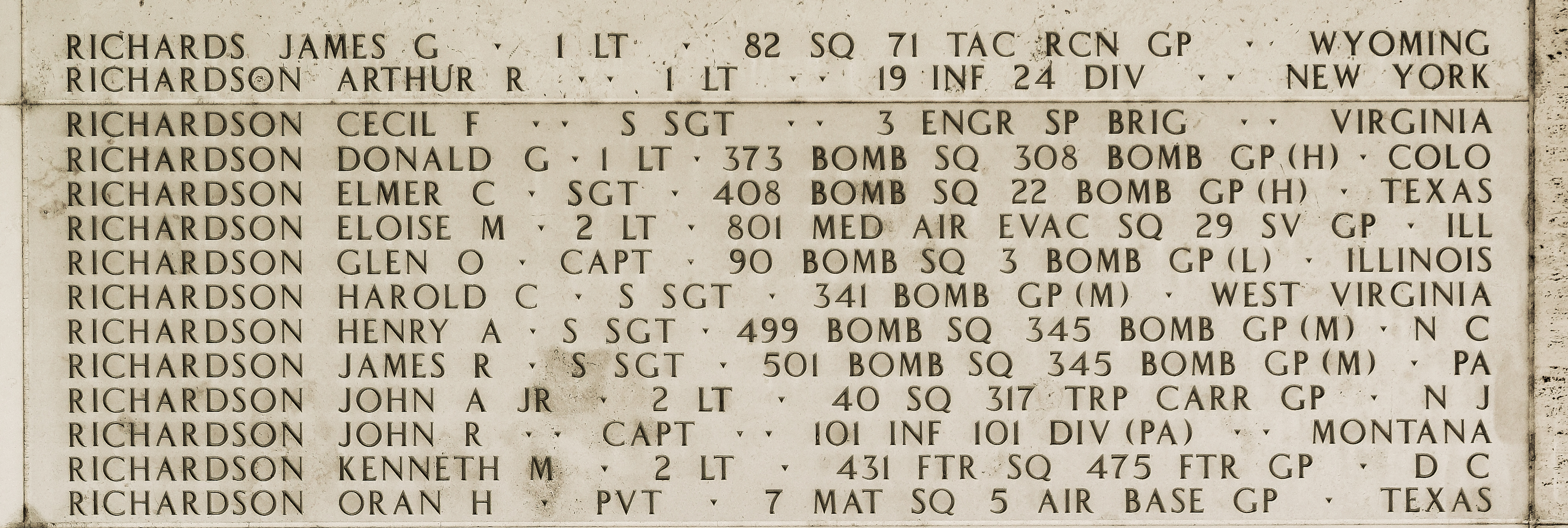 Elmer C. Richardson, Sergeant